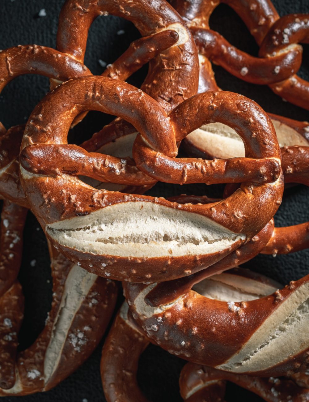 Crusty pretzels as a perfect snack for beer